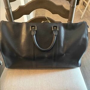 Authentic Louis Vuitton black Epi Keepall 45 Boston bag